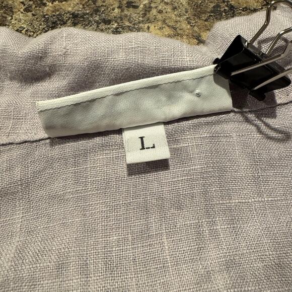 Bryn Walker Tunic Top Linen Lagenlook Minimalist Coastal Grandma Button Up Large - Picture 4 of 9